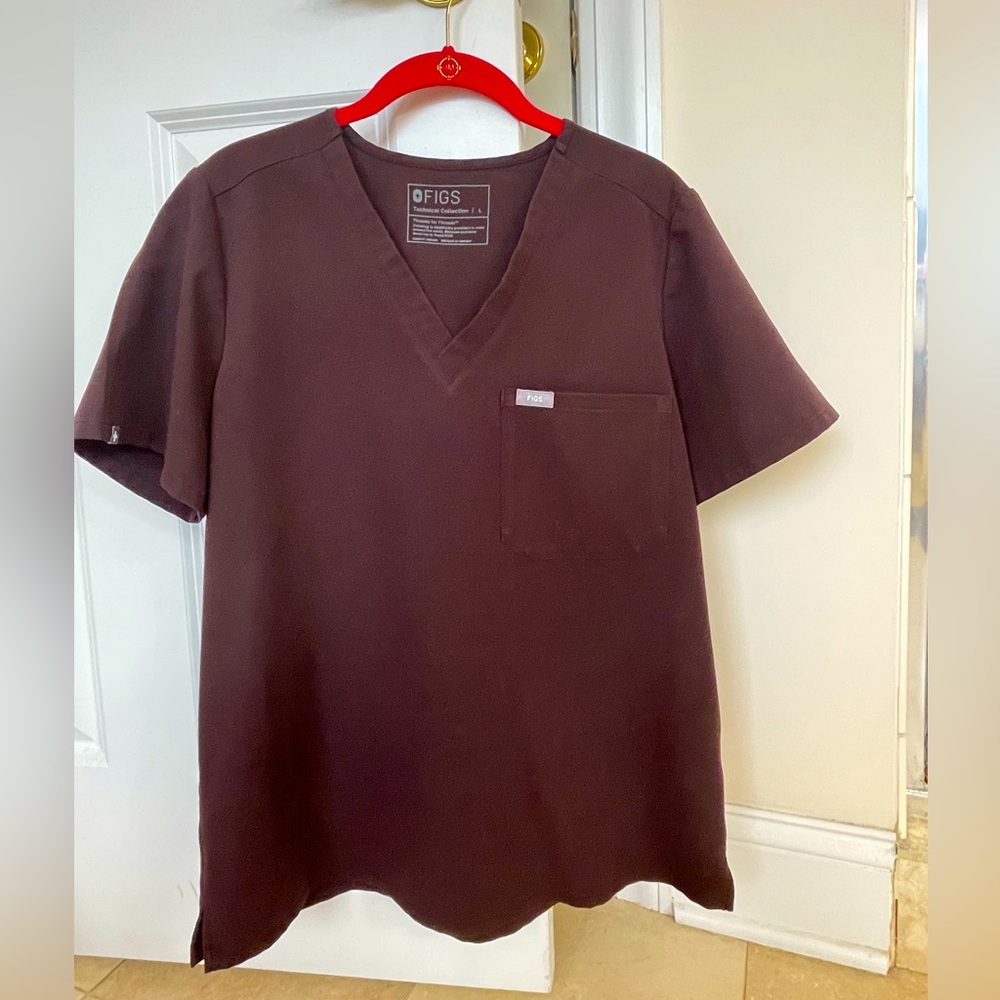 Figs scrub top. Large.  Espresso *Limited Edition*